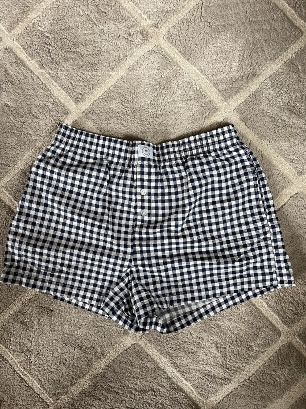 Happily Grey Gingham High-Rise Boxer shorts